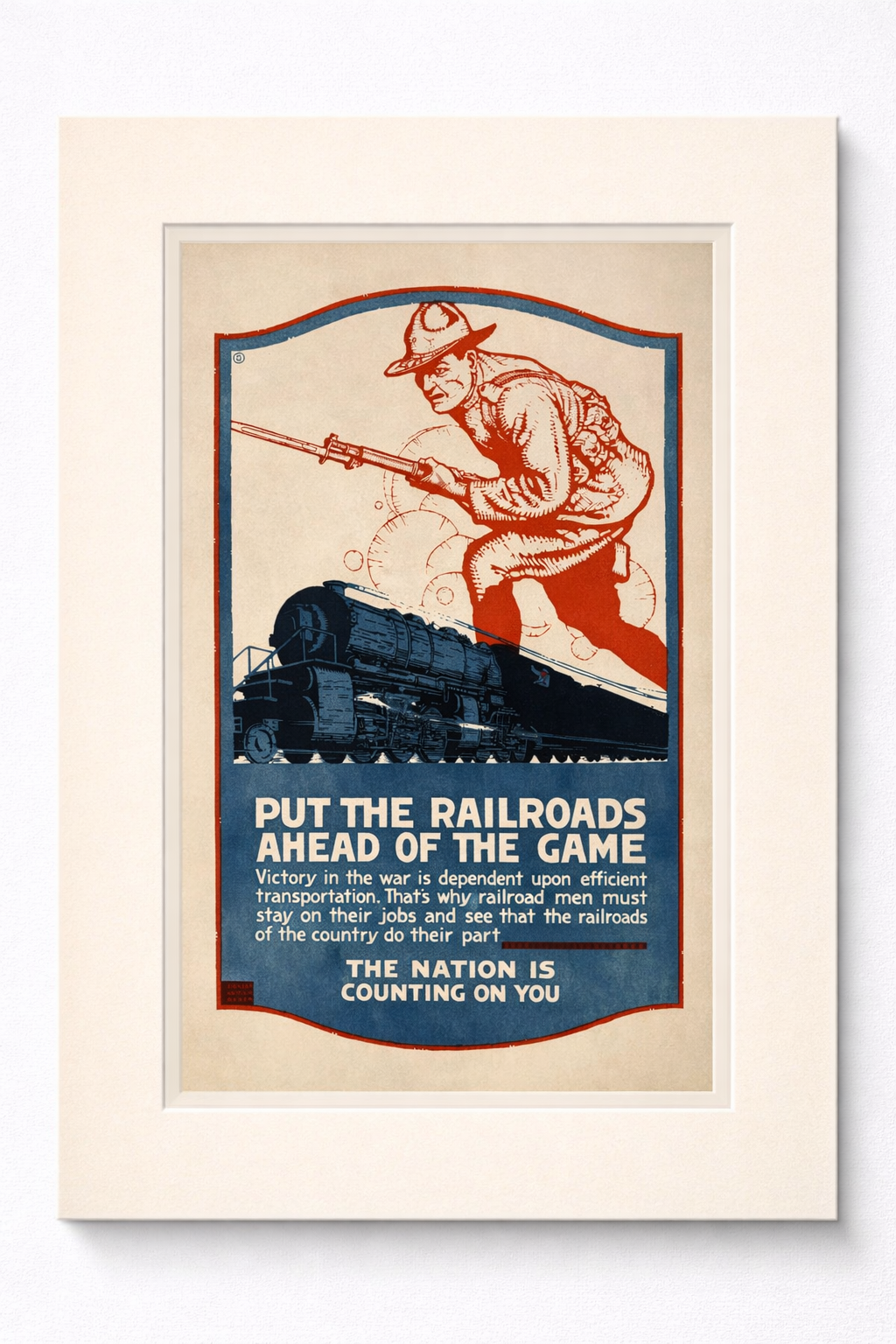 Ernest Hamlin Baker: Put the Railroads Ahead of the Game War Poster