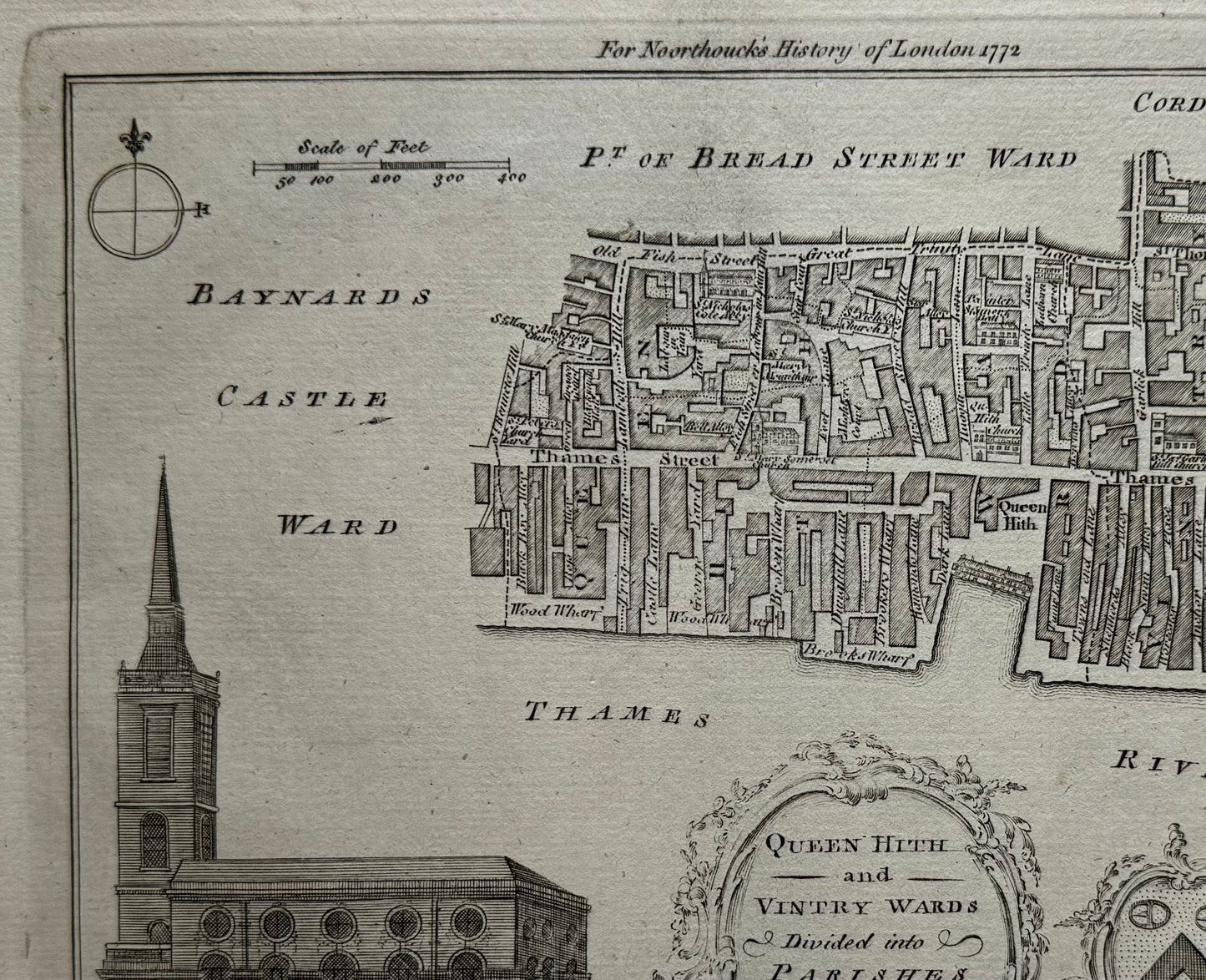 For Noorthoucks History of London 1772: Queen High and Ventry Wards, Original