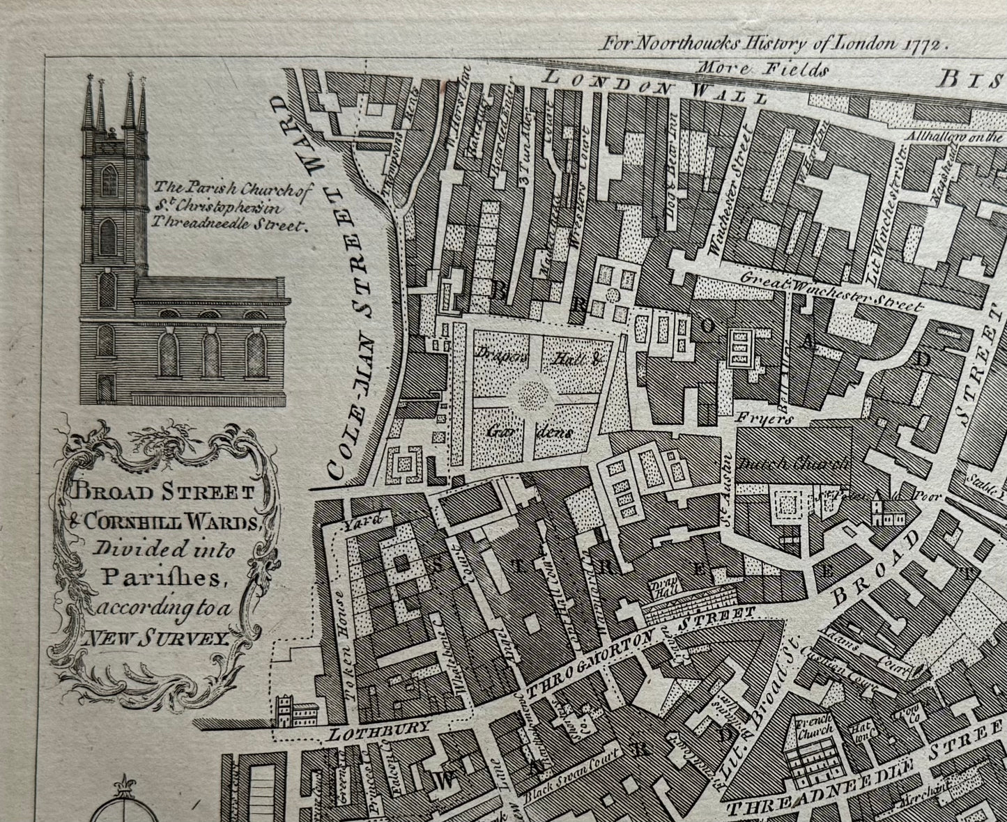 For Noorthoucks History of London 1772: Broad St. & Cornhill Wards, Original