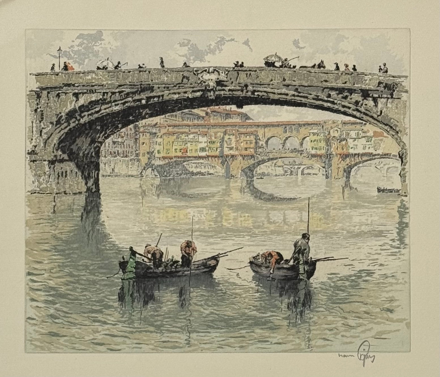 Hans Figura: Ponte Santa Trinita and Ponte Vecchio