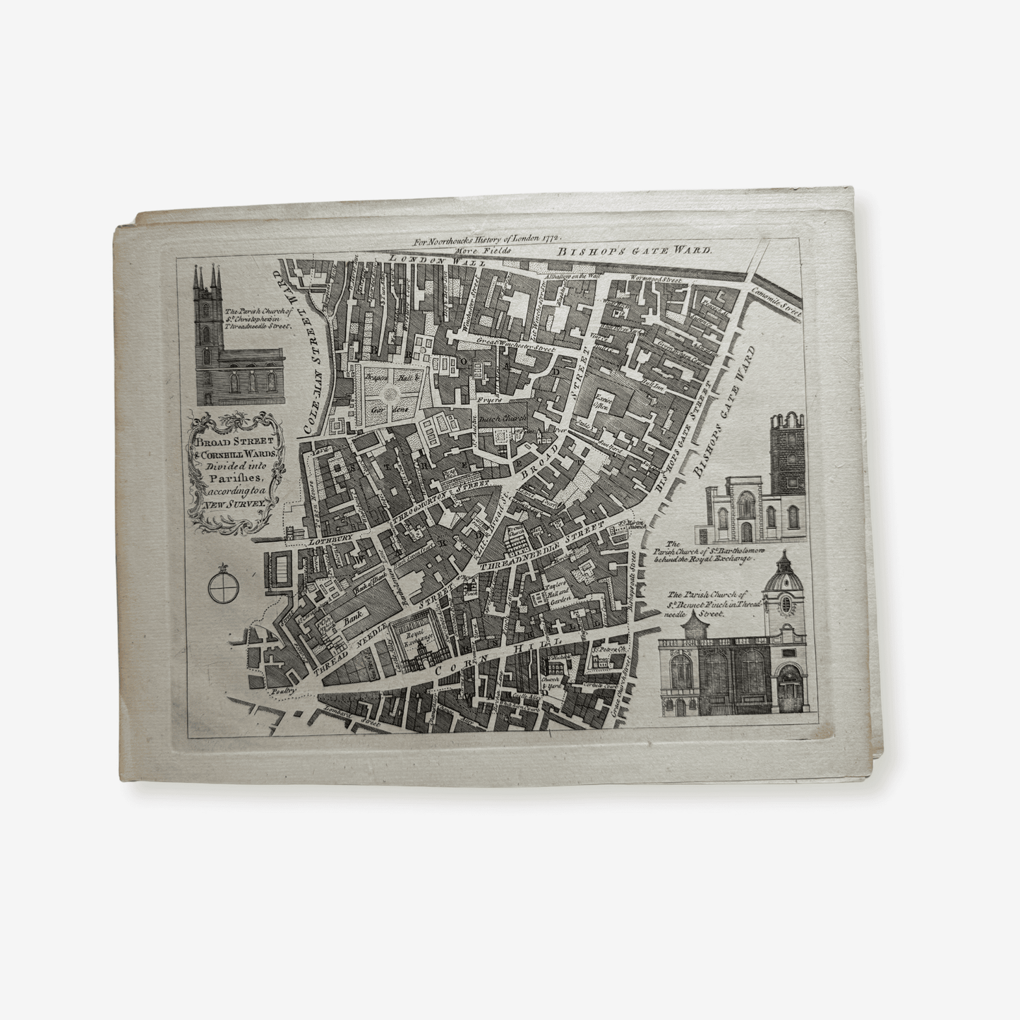 For Noorthoucks History of London 1772: Broad St. & Cornhill Wards, Original