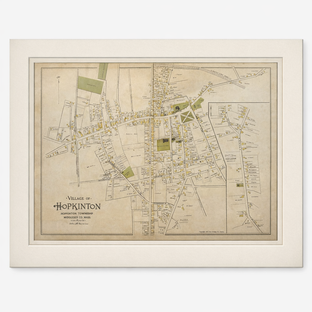 Antique Map of Suffolk County: Town of Hopkinton