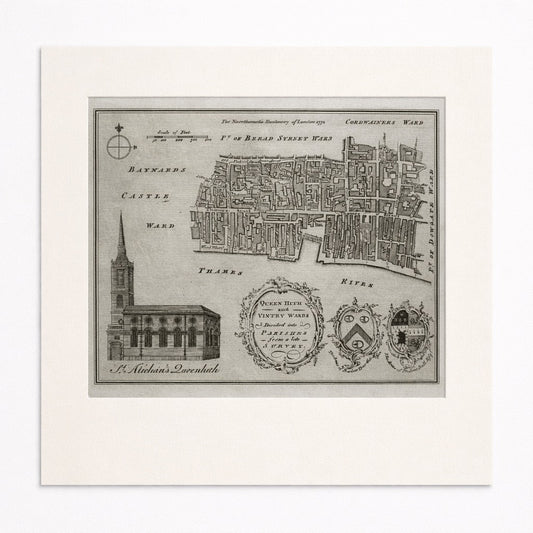 For Noorthoucks History of London 1772: Queen High and Ventry Wards, Original