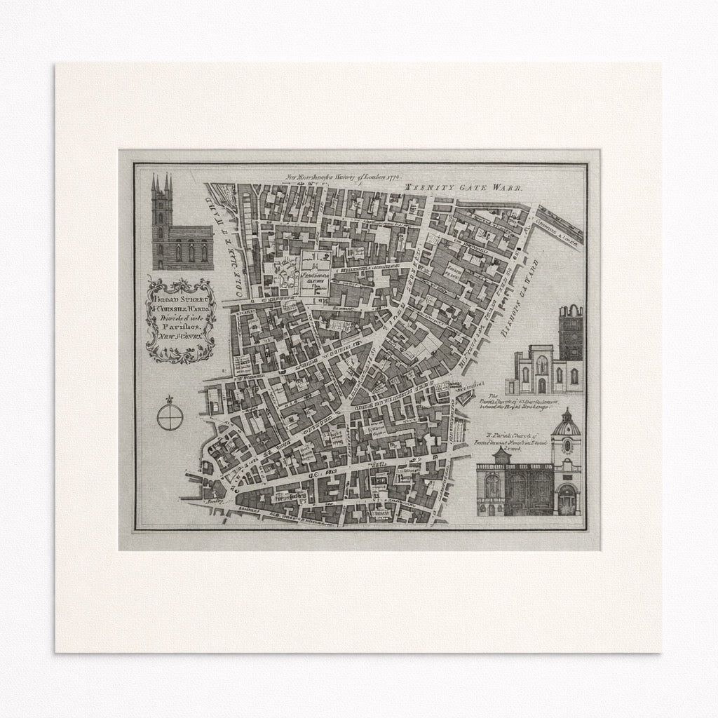 For Noorthoucks History of London 1772: Broad St. & Cornhill Wards, Original